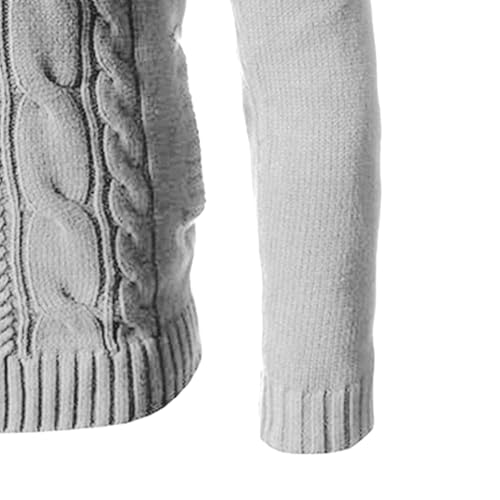 Maiyifu-GJ Men's Casual Stand Collar Cardigan Sweater Button Long Sleeve Cable Knitted Sweaters Thermal Knit Ribbed Outerwear4