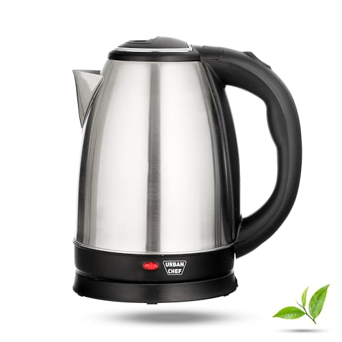 Image of Urban Chef Water Electric Kettle 1.5 litre|1500W Stainless Steel, Rotatable Base, Single-Touch Lid Locking, Automatic Cut-off |Kitchen Multipurpose Kettles For Hot Water Boiler 1 Year Warranty-Silver