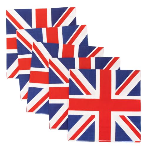 Baker Ross PJ143 Union Jack Paper Napkins for VJ Day 80th Anniversary Pack of 40 British Flag Themed Tableware 33cm x 33cm
