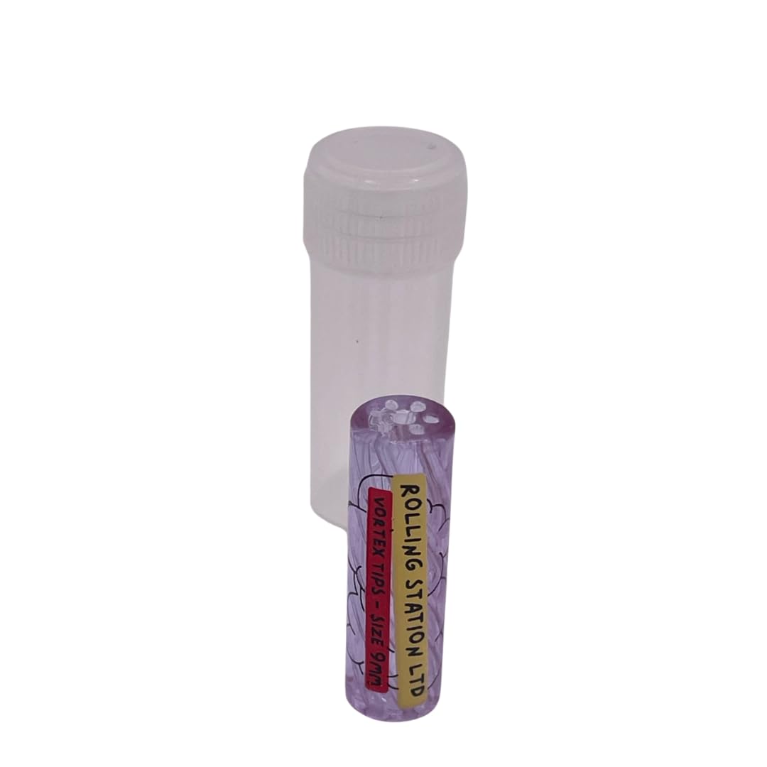 Glas-Filterspitze, 7 Löcher, 9 mm x 30 mm, leicht zu reinigen, Blau – Klar – Rosa – Gold – Grün – Lila, 6 Farben (6 Stück)