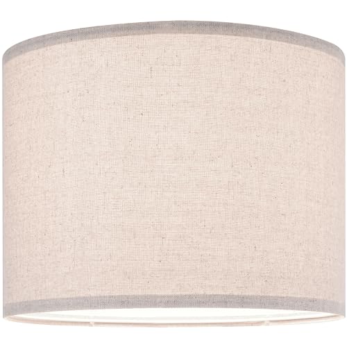 Go&So Beige Medium Drum Lamp Shade For Table Lamps Floor Lamps- 13 "Top X 13 Inch Bottom X 10 "High(Spider) Oatmeal Linen Shade Replacement Lampshade Barrel Lampshade Fabric -Rustic -1 Pack Easy Assembly thumb #5