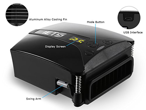 Iets Laptop Fan Cooler With Temperature Display ,Side-Draft Portable Intelligent Notebook Radiator,Rapid Cooling, Adjustable Speed Auto-Temp Detection #TOP3