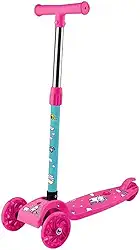 Patinete Infantil 3 Rodas com Luz Irado Dobrável e Altura Ajustável Rosa Linha Premium M5 Armarinhos