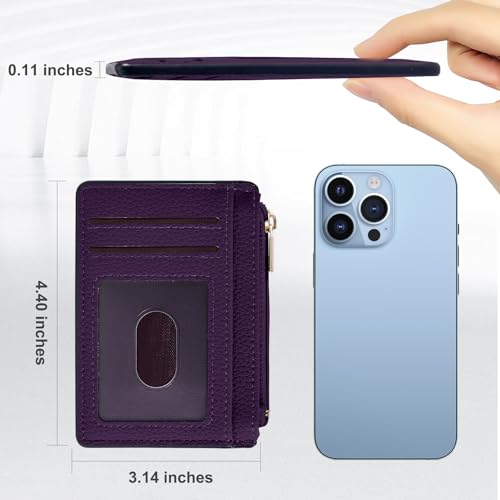 Image of Tipmile Womens Credit Card Holder Wallet, Small Slim RFID Blocking Sleeve | Mini Tiny Cute ID Case, Minimalist Zipper Pocket Wallet, Thin Coin Purse, Mothers Gift