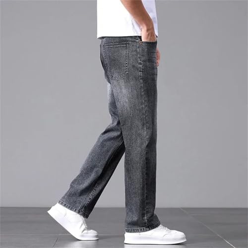 Men's Jeans Cotton Stretch Pants Loose Straight Denim Trousers Slim Casual Comfortable Breathable Fit2
