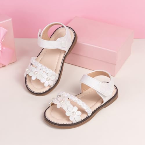 Toddler Girls Flat Sandals Princess Summer Beach Flower Girl Dress Shoes for Little Kid2
