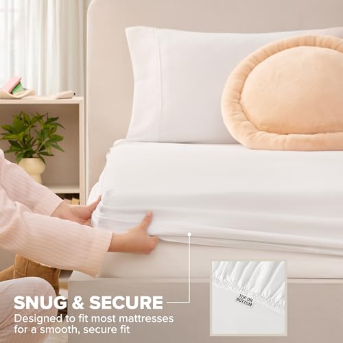 UGG Hedi Twin Sheets Set, Breathable & Cooling Sheet Set, 3-Piece, White - image 4