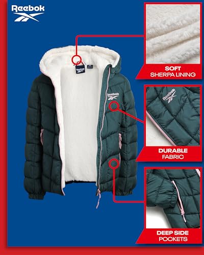 Reebok Girls Winter Coat - Heavyweight Quilted Sherpa Lined Parka Puffer Jacket - Warm Winter Jackets for Girls2