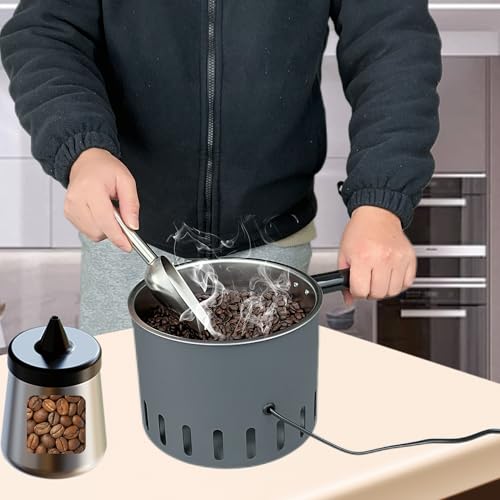 Image of Coffee Bean Cooler Electronic Bean Cooling Machine with 304 Stainless Steel Mesh Two Layers 1.3lb Big Capacity Household Roasting (1 Layer with Handle)