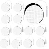 SM Electrodes 21PCS Tens Unit Electrode Pads, 2 * 2'' Round Electrodes for TENS Unit, Compatible with TENS 7000/ AUVON Tens Unit/Nicwell Care Tens, Reusable and Replacement Pads Set for Tens Machine