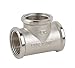Produktbild 1/2 Messing T-Stück vernickelt, 3x Innengewinde, Verbindungsstück, Abzweig, Verteiler, Rohrverschraubung, Fitting, FFF