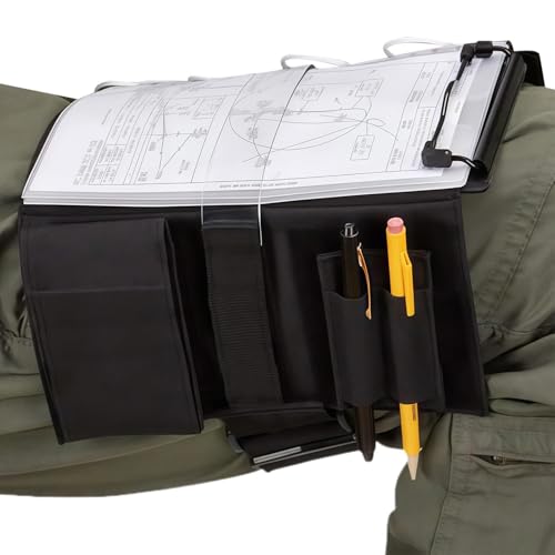 Knee Boards Pilot - Clipboard 7 Slots Strap, Pilots Kneeboard Writing Board Clipboards with Leg Straps Notes Organizer Aviation 