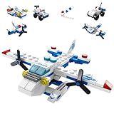 Sky Police Airplane Building Blocks Toy – 137 PCS STEM Construction Set, 7-in-1 Transformable Model Kit for Kids Ages 6-12, Creative Aircraft Toys for Boys & Girls (Police, Rescue, Fighter Jet)