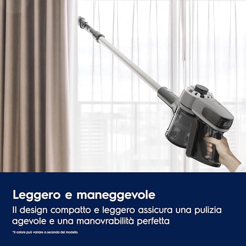 Electrolux Aspirapolvere Senza Filo, 40 min di Autonomia, EP31CB21GP, con Spazzola per Tappezzeria NozzleExtra 2 in 1 Anti-Acaro e Peli di Animale, Maneggevole, Facile Manutenzione, 80 dB, Grigio - Immagine 4