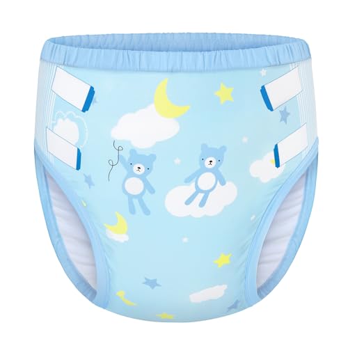 Image of Littleforbig Soft Silky Underwear Comfortable Washable Reusable Adult Training Pants - Little Dreamers L Blue