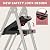 TOOLF 4 Step Ladder Folding Step Stool with Handrail, Heavy Duty Steel Ladder, Anti-Slip Wide Steps, Safe Lock, Portable Ladder for Home Kitchen Garage, Black