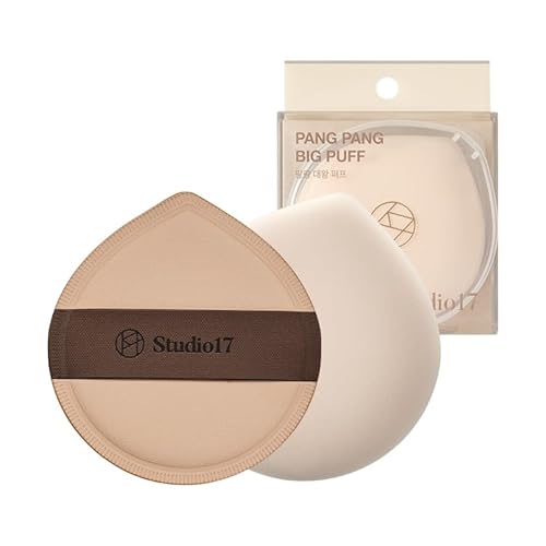 STUDIO17 Pang Pang Makeup Powder Puff 1 Pc | Big Makeup Sponge for Foundation | Fluffy Cushion Puff Blender With Latex | Korean Makeup Puff for Foundation and Powder | 2.2In Diamater