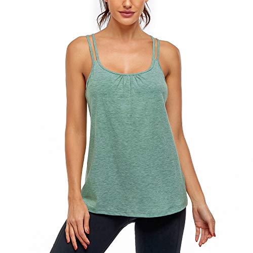 Hibelle Women's Workout Yoga Racerback Tank Tops with Built in Shelf Bra2