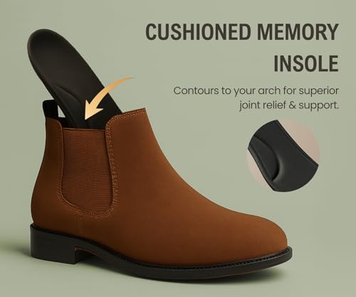 Image of Kraasa Men's Slip On Fashion Chelsea Boots | High Tops, Soft Cushioned Insole, Comfortable Fit, Trendy, Stylish Boots