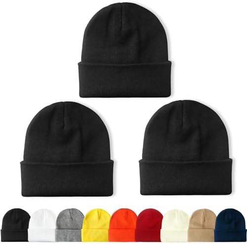 NPQQUAN 3 Packs Unisex Beanie Hats for Men Women Winter Knit Beanies