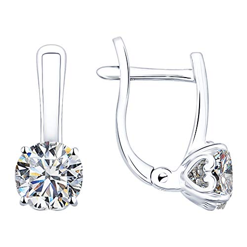 Preisvergleich Produktbild Kurze Ohrringe aus 925 Silber mit Runden Swarovski Zirkonia Steinen