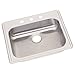 Elkay GE12522 Dayton 25" Drop In Single Basin Stainless Steel Kitchen Sink - 2 Faucet Holes