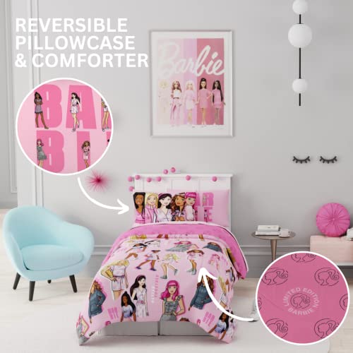 image for Franco Barbie Barbiecore Bedding Super Soft Comforter and Sheet Set wi