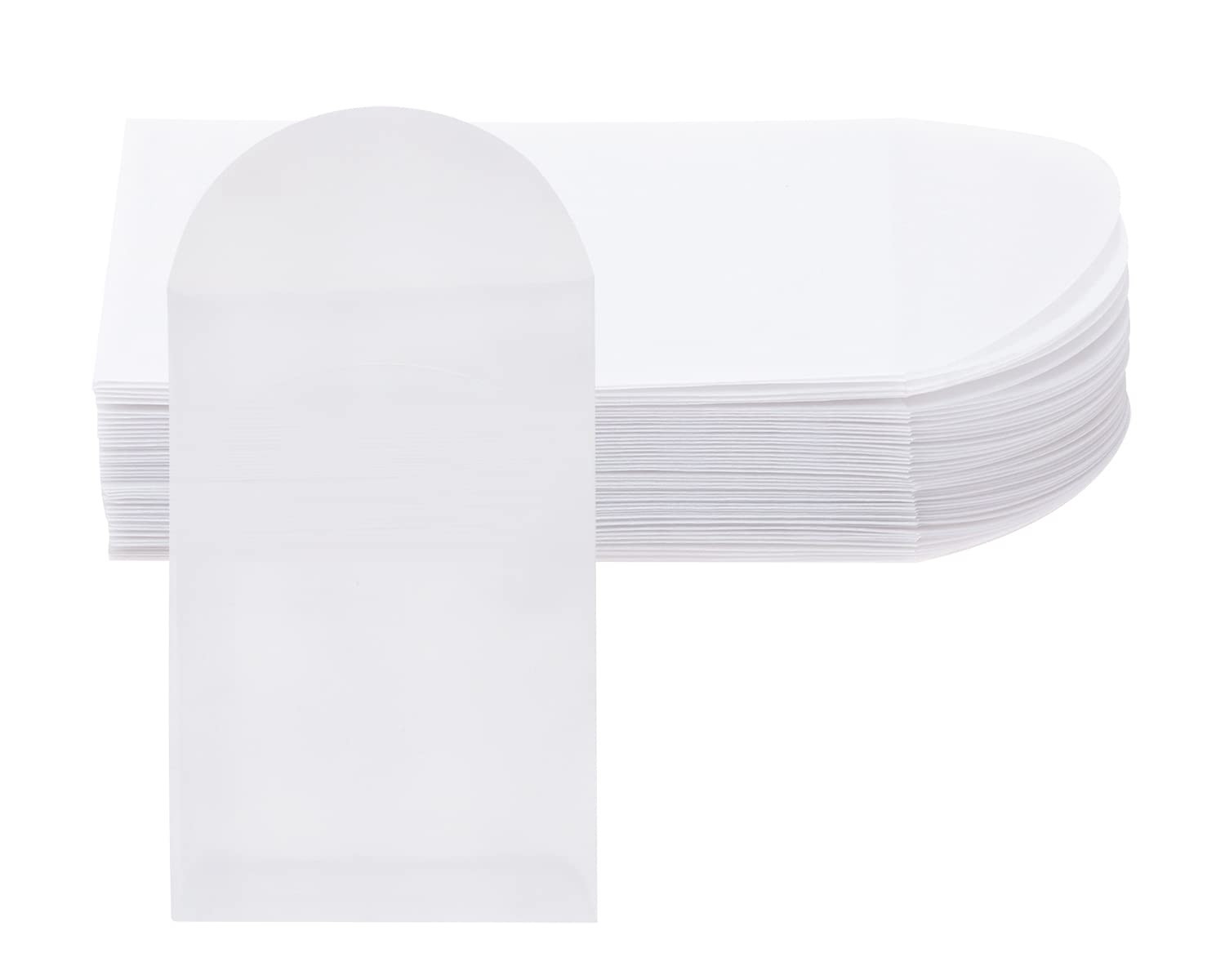 ONLYKXY 50pcs White Translucent Paper Envelope Bag Mini Butter Paper Pouches Clear Glassine Gift Small Bag for Jewelry Ring Tag Photo Necklace Stud