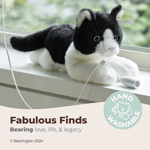 Image of Bearington Lil' Domino Tuxedo Cat Plush - 8 inch Realistic Black and White Stuffed Animal with Soft Fur and Lifelike Details - Adorable Kitty Stuffy Gift for Kids, Toddlers, and Kitten Lovers