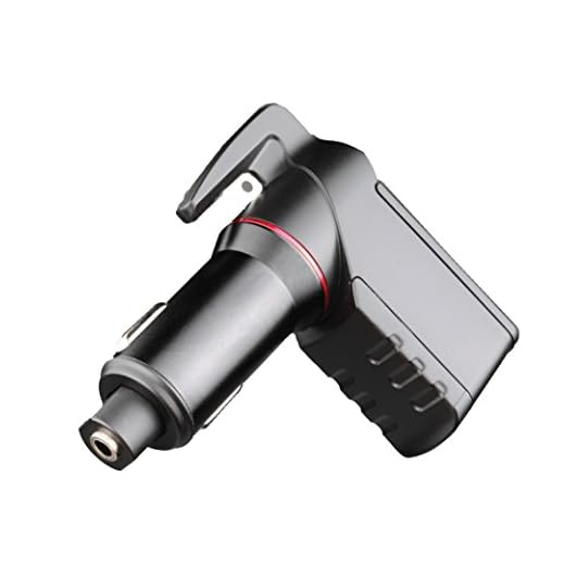 Ztylus Stinger USB Emergency Escape Tool: Life-Saving Rescue Car Charger, Spring Loaded Window Breaker, Seat belt Cutter, Dual USB Ports Max. 2.4A (1 PC Black)