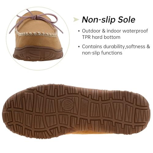 Image of Vonair Mens Moccasin Slippers Indoor Outdoor Slip on Warm House Shoes Breathable Moccasins for Men