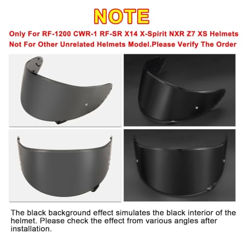 Image of PSLER CWR-1 Visor- RF-1200 Visor X14 Face Shield Replacement for CWR-1 RF1200 X-Spirit NXR Z7 X14,Black
