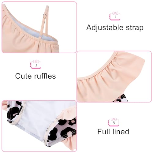 Image of Funnycokid Baby Toddler Girls Swimsuit 4 Piece Bathing Suit Long Sleeve Rash Guard Sets 12 Months-7 Years