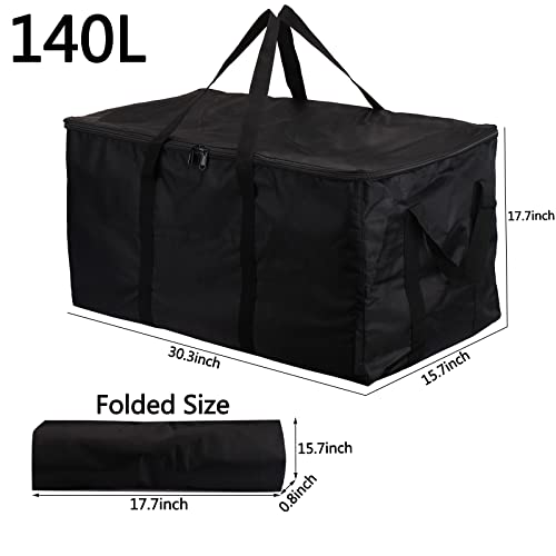 Travel Duffle Bag,140L Foldable Heavy Duty Overnight Bag, For Spirit Airlines, RicoRich Larger Size Carry on Luggage Sport Duffle for Weekender/Vacation/Camping/Beach/Tent(Black)2