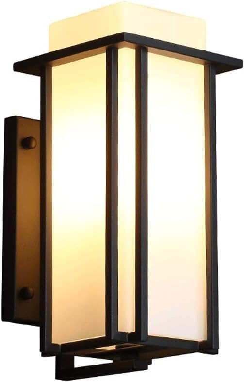 QTANZIQI Lámparas de Pared Apliques Aplique de Pared para Exterior Impermeable IP54, Farol de Hierro Forjado de Metal de 31 cm con Pantalla de Vidrio, Compatible con E27, lámpara de Pared de Estilo