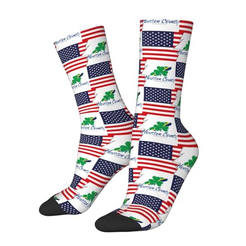 Calcetines De Hombres Logotipo Del Condado De Houston, Tennessee Y América Sin Costura Calcetines De Deporte Suaves Calcetín Mujeres Para Mujer Trabajo Deporte 40Cm