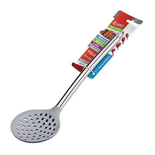 Euro Home - Escumadeira de Silicone cinza com Cabo Inox - SIL2461-CZ