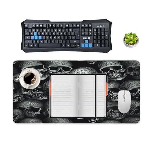 Black Skull Desk Mat Alfombrilla Grande de Goma Antideslizante miniatura 4