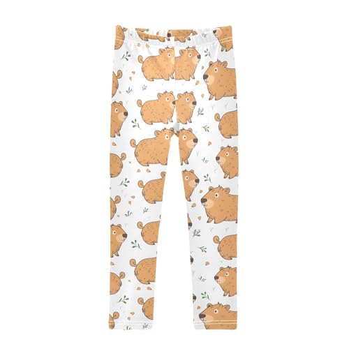 Cute Cartoon Kawaii Capybara Girls Leggings Athletic Pants Tights Stretch Bottom