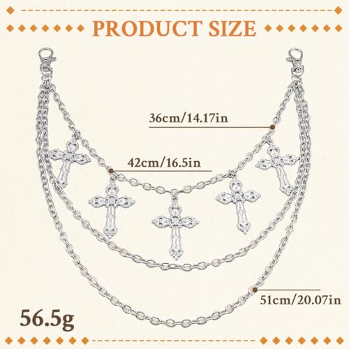 Image of GUSTAVE Layered Pants Chain for Men Punk Gothic Silver Jean Belt Trousers Chains Harajuku Street Wallet Pocket Keychains Waist Pocket Cool Hip Hop Rock Biker Goth Body Accessories