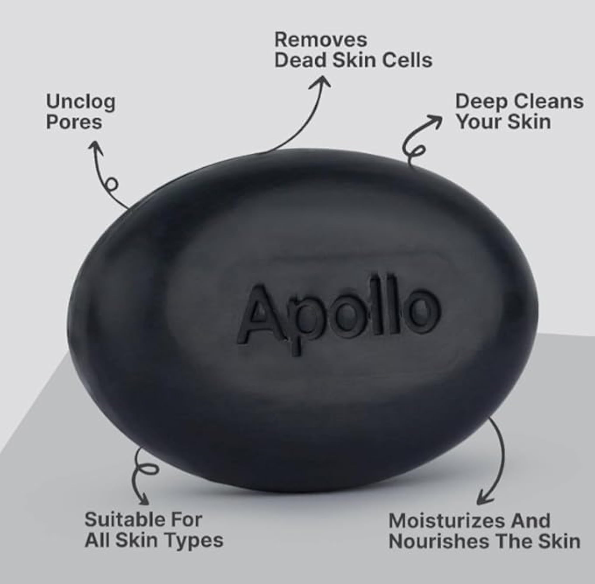 Pure Natural Activated Charcoal Body Soap, Pack of 3
