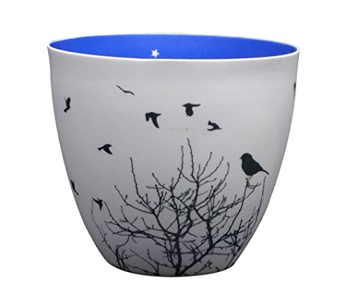 Candle Cup - Silent Night GC003, White Black Blue, Ø7.2 x H6.4 cm or Ø2.8" x H2.5"