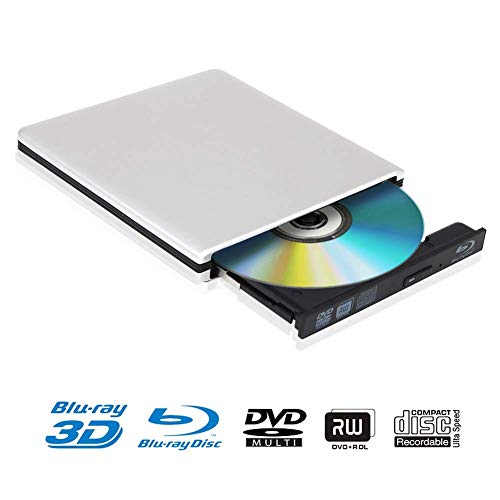 DVD Laufwerk Brenner Externes 4k 3D Blu Ray Tragbare Ultra Slim BD/CD/DVD RW Player Disc USB 3.0 für Mac OS, Windows 7/8/10