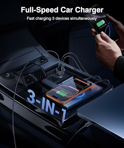 Image of 2026 Updated USB C Car Charger, 93W 3-Port Super Fast Type C Car Power Adapter PD /QC Charging Cigarette Lighter for iPhone 17 /16 /15 /14 /13 /12 /11 Pro Max, iPad,MacBook,Pixel, Android