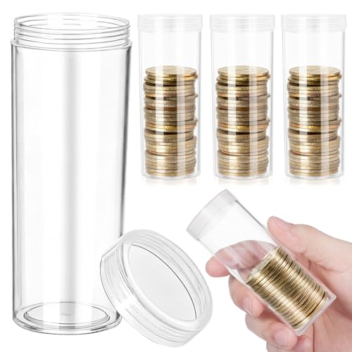 Tubos para monedas sin rayaduras ORFOFE contenedores protectores rígidos transparentes de 32mm