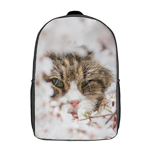 Sac d'école chat imprimé 3D grand sac à dos enfants et adolescents mixte
