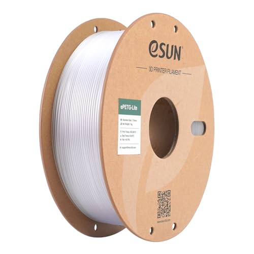eSUN PETG Filamento 1.75mm, Filamento PETG de Alta Dureza, Carrete de 1KG (2.2 LBS) Filamento de Impresión 3D para Impresoras 3D,Natural