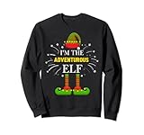 costume natalizio con scritta i'm the adventurous elf (lingua italiana non garantita) felpa