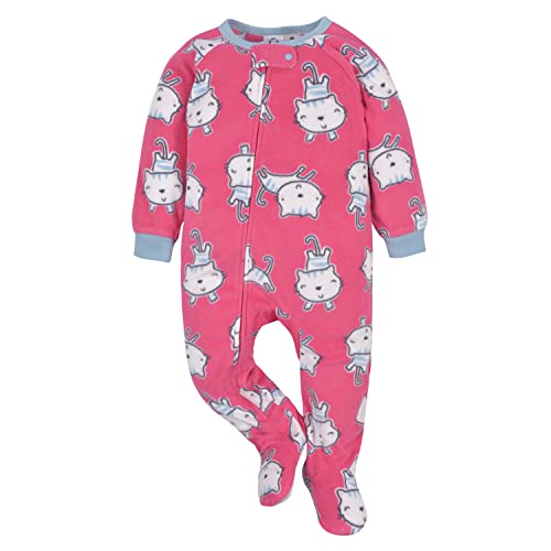 Image of Gerber Baby Girl & Toddler 2-Pack Loose Fit Fleece Footed Pajamas