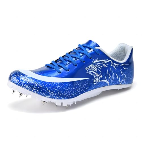 UVCDE Tênis masculino Track Spikes Athletic Sprint Jumping Racing Training Tênis profissional de cor